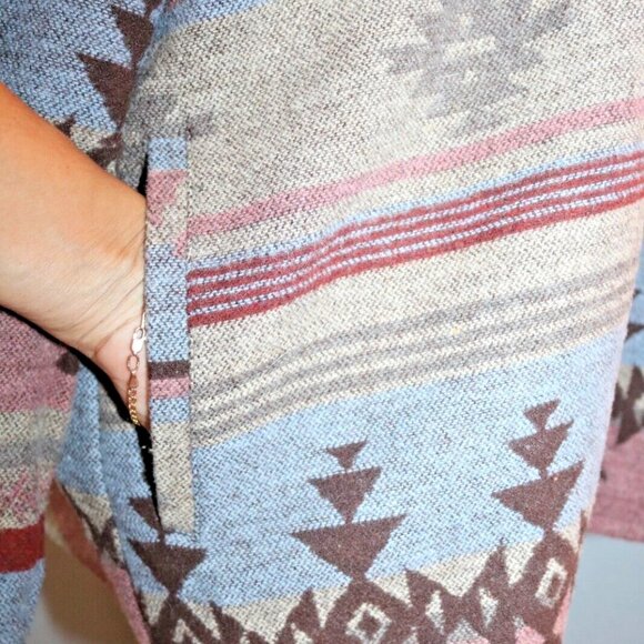 Women's Aztec Print Shacket Jacket XXL  Multicolor Casual Western Casual - Picture 6 of 16